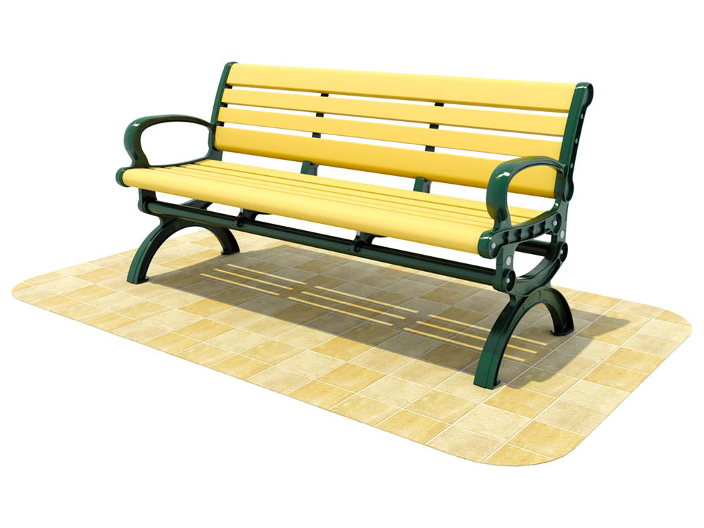 5' Plastic Lumber Bench with Back