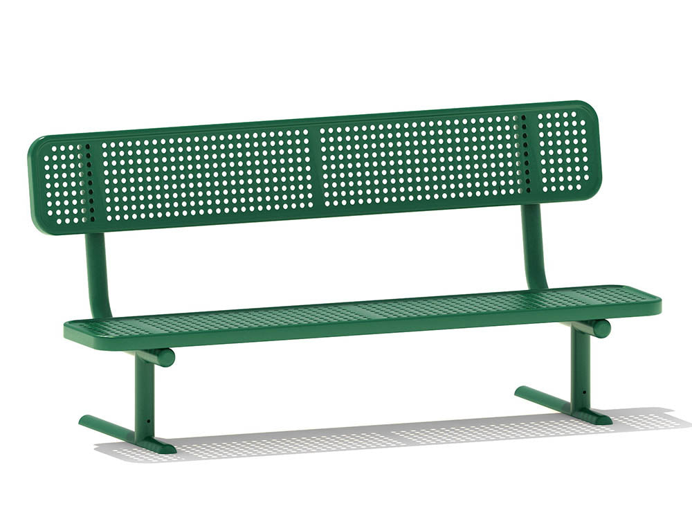 6' Perforated Bench with Back