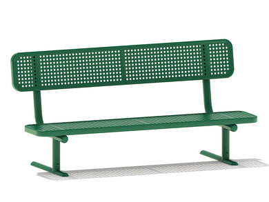 6' Perforated Bench with Back