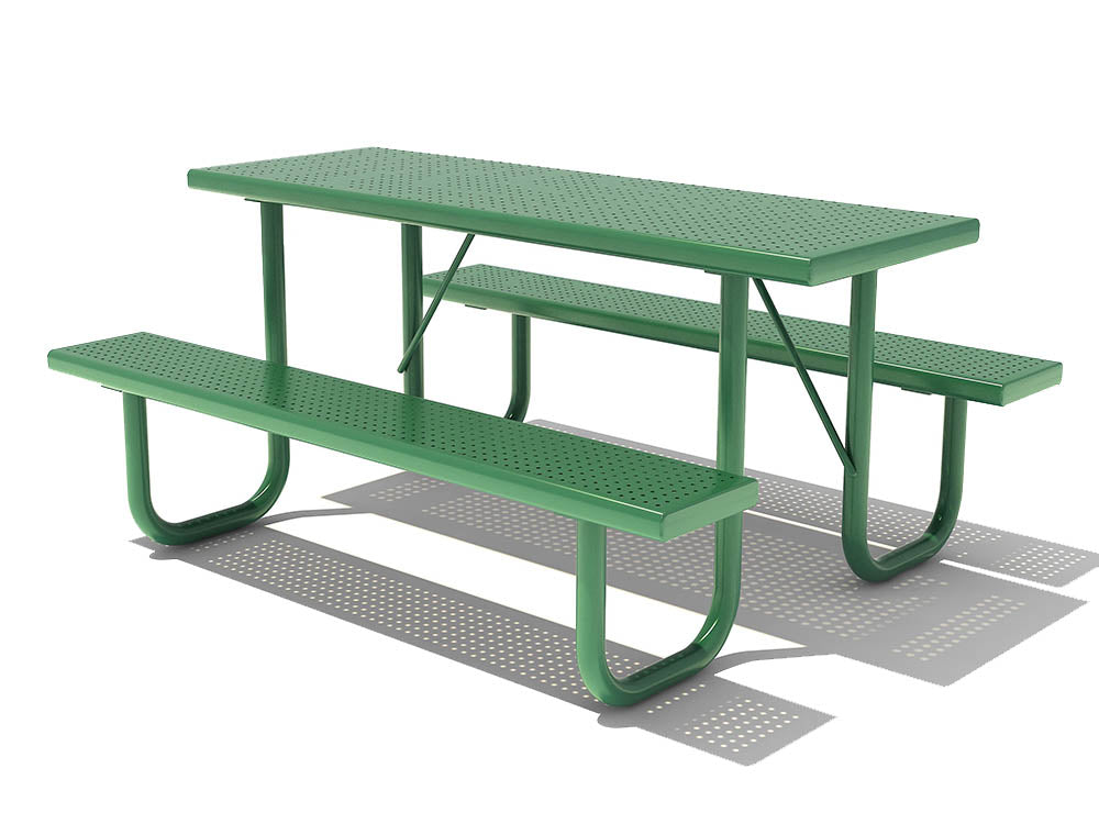 6' Perforated Picnic Table with Bench Seats